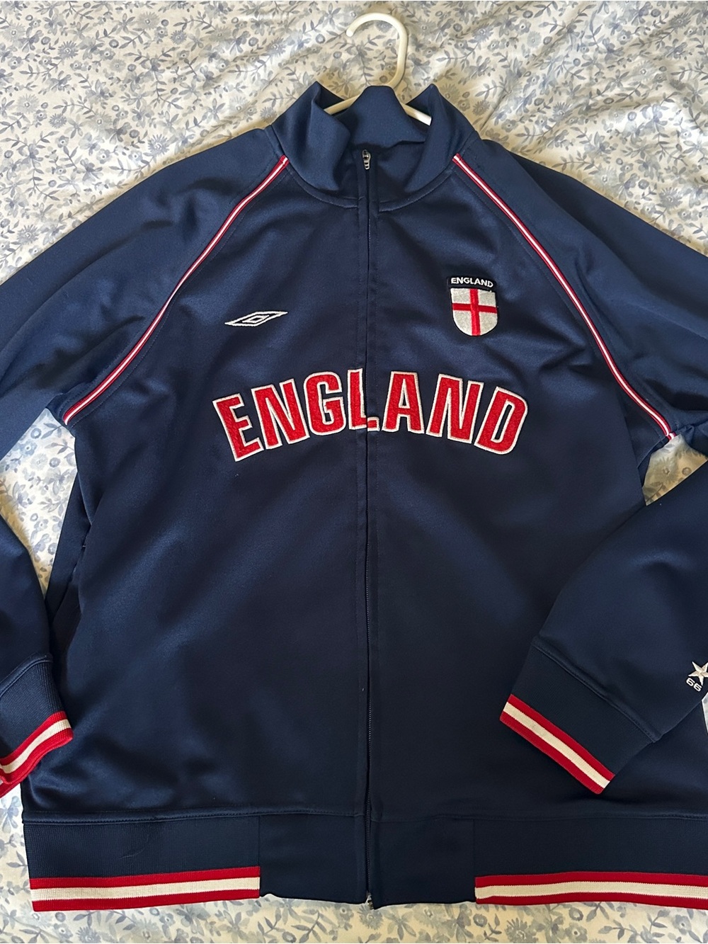 Umbro Navy England Track Jacket with Red & White Accents